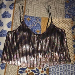 Sequin crop top